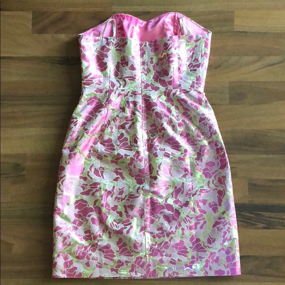 Lilly Pulitzer Pink and Green Floral Prom Dress - Picture 2 of 3